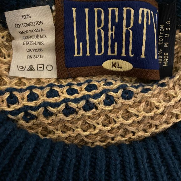 Liberty Long Sleeve Crewneck Men's Multicolor Sweater Size XL ( 15A ) - Picture 5 of 5